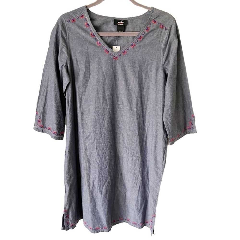 Cabernet Dress Women's Medium Patio Casuals House Dress MuuMuu Embroidered Trim